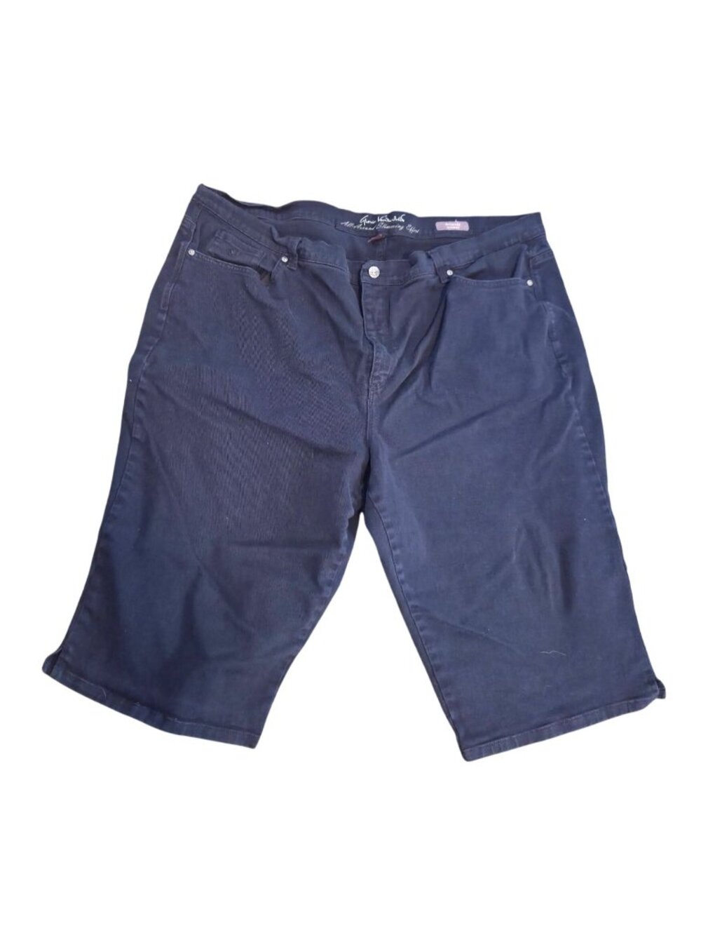 Gloria Vanderbilt Amanda Skimmer Shorts 24W Navy All-Around Slimming Effect